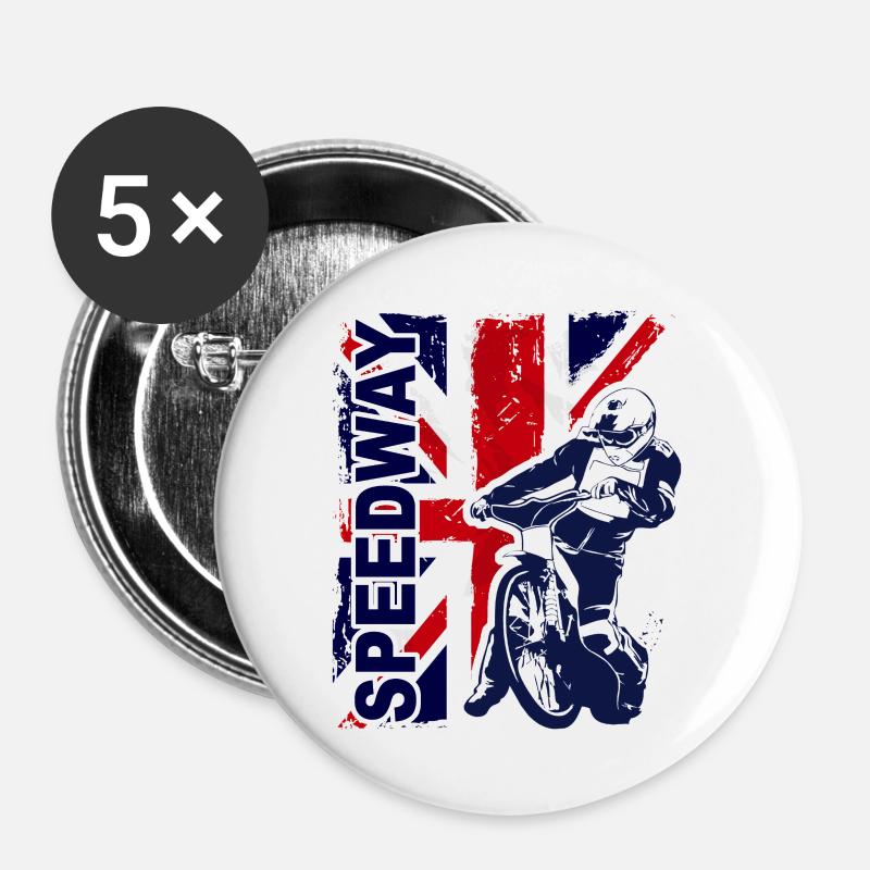 Speedway Racing - Buttons large 2.2''/56 mm (5-pack) - white