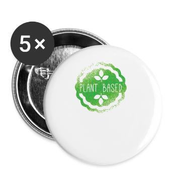 plant based veganer - Buttons groß 56 mm (5er Pack) - Weiß - Vorne
