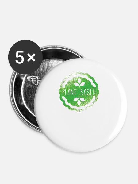 plant based veganer - Buttons groß 56 mm (5er Pack) - Weiß