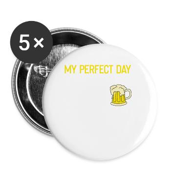 MY PERFECT DAY Sailing Sailboat T-Shirt - Buttons large 2.2''/56 mm (5-pack) - white - Front