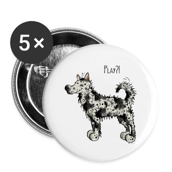 Mudi Play - Buttons groß 56 mm (5er Pack) - Weiß - Vorne