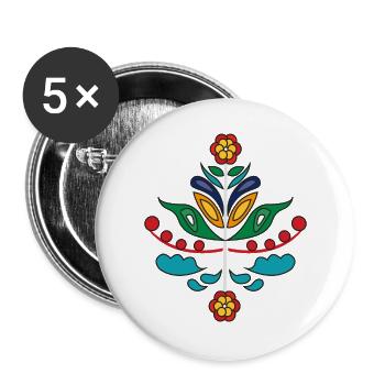 Kurbits en couleur - Lot de 5 grands badges (56 mm) - blanc - Devant
