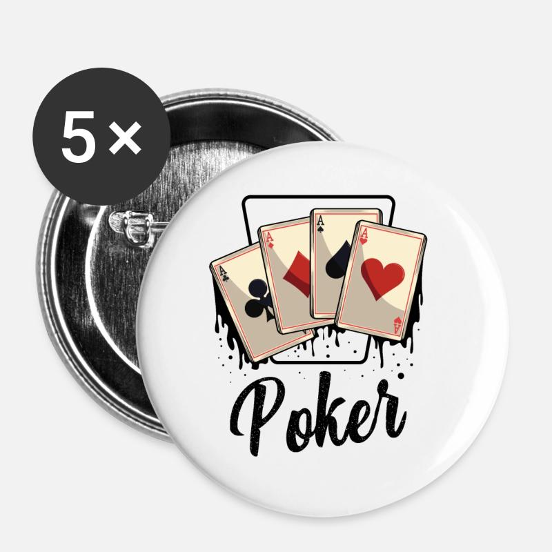 Poker - Buttons large 2.2''/56 mm (5-pack) - white
