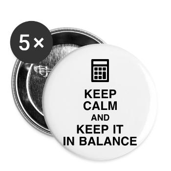 comptable / comptabilité / compter / chiffre - Lot de 5 grands badges (56 mm) - blanc - Devant