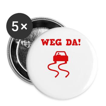 Führerschein bestanden Fahrschüler Fahrprüfung - Buttons groß 56 mm (5er Pack) - Weiß - Vorne
