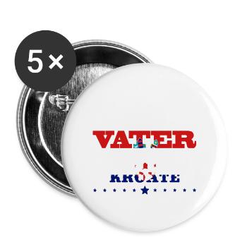Egal wie cool vater geschenk ist Kroatien - Buttons groß 56 mm (5er Pack) - Weiß - Vorne