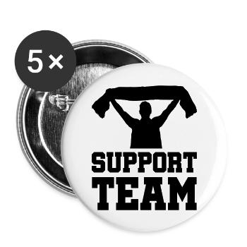 fan support team - Buttons groß 56 mm (5er Pack) - Weiß - Vorne