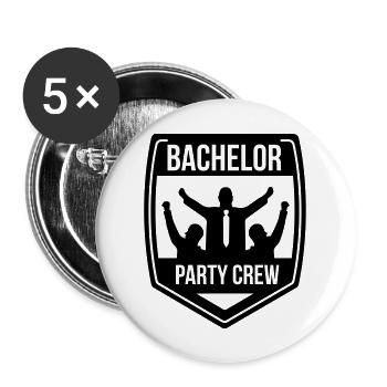 Junggesellenabschied - Buttons groß 56 mm (5er Pack) - Weiß - Vorne