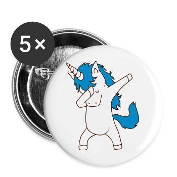 Dab Dancing Einhorn Dabbing Unicorn Tanz Kind - Lot de 5 grands badges (56 mm) - blanc - Devant