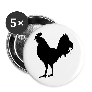 hahn - Buttons groß 56 mm (5er Pack) - Weiß - Vorne