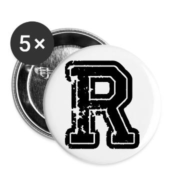 buchstabe_r - Buttons groß 56 mm (5er Pack) - Weiß - Vorne