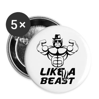 strong_gorilla_002 - Buttons groß 56 mm (5er Pack) - Weiß - Vorne