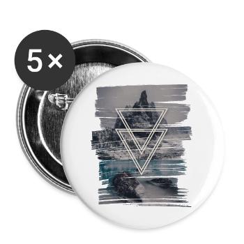 Dreiecke & Berge - Lot de 5 grands badges (56 mm) - blanc - Devant