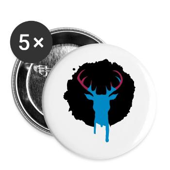 Patch de cerf graffiti - Lot de 5 grands badges (56 mm) - blanc - Devant