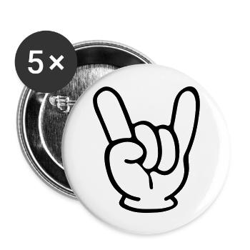hand comic party symbol - Buttons groß 56 mm (5er Pack) - Weiß - Vorne