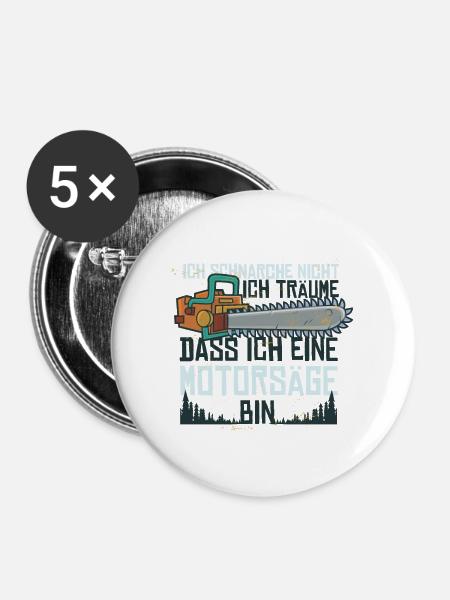 Lustiger Schnarcher - Buttons groß 56 mm (5er Pack) - Weiß