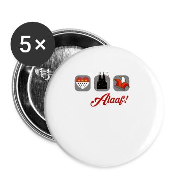 Alaaf Cologne Kölle Carnival blason Cathédrale de Cologne - Lot de 5 grands badges (56 mm) - blanc - Devant