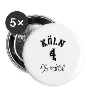 Köln am Rhein Kölsch Kölle Kölner Dom Ehrenfeld - Buttons groß 56 mm (5er Pack) - Weiß - Vorne