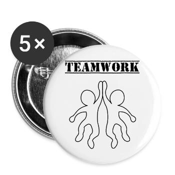 teamwork_01 - Buttons groß 56 mm (5er Pack) - Weiß - Vorne