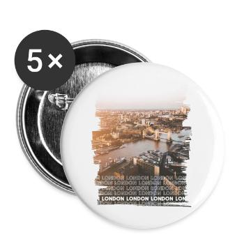 LONDON - Buttons groß 56 mm (5er Pack) - Weiß - Vorne