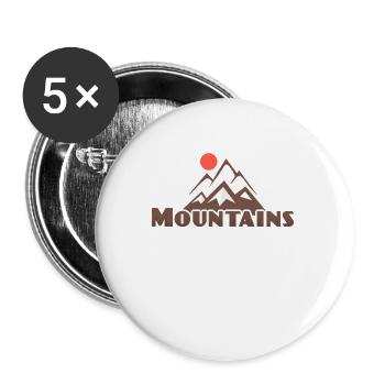 Montagnes avec soleil - montagnes avec soleil - Lot de 5 grands badges (56 mm) - blanc - Devant