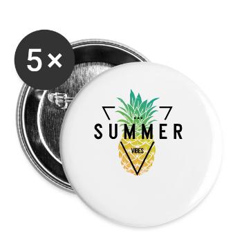 Pineapple Summer Vibes Summer feelings - Buttons large 2.2''/56 mm (5-pack) - white - Front