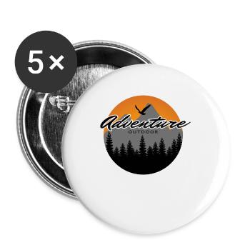 Adventure Nature Mountain Camping Hiking Outdoor - Buttons large 2.2''/56 mm (5-pack) - white - Front