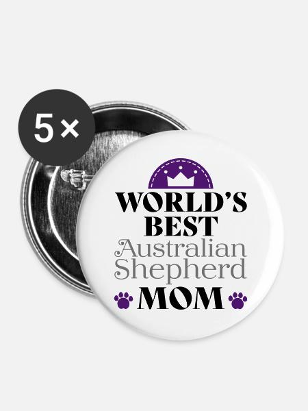 Australian Shepherd - Buttons groß 56 mm (5er Pack) - Weiß