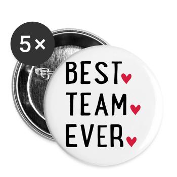 BESTTEAMEVER - Buttons groß 56 mm (5er Pack) - Weiß - Vorne