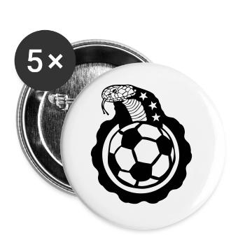 football snake cobra logo club - Buttons large 2.2''/56 mm (5-pack) - white - Front