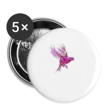 Vogel - Buttons groß 56 mm (5er Pack) - Weiß - Vorne