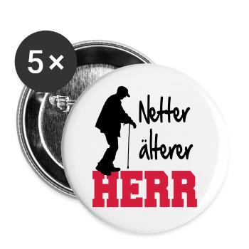 Netter Alter Mann - Buttons groß 56 mm (5er Pack) - Weiß - Vorne