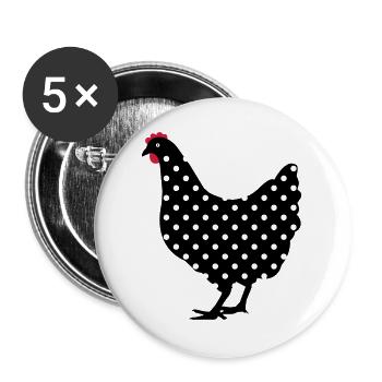 Chicken hen spotted - Buttons large 2.2''/56 mm (5-pack) - white - Front