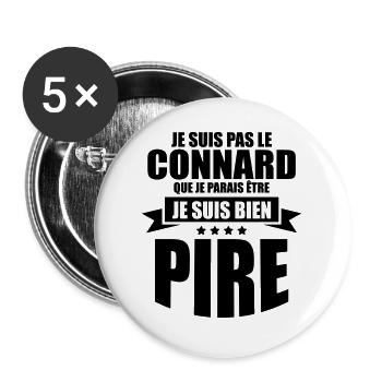 je suis pas le connard que je parais être - Lot de 5 grands badges (56 mm) - blanc - Devant