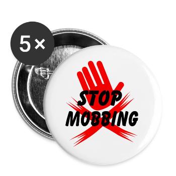 Stop mobbing hand - Buttons large 2.2''/56 mm (5-pack) - white - Front