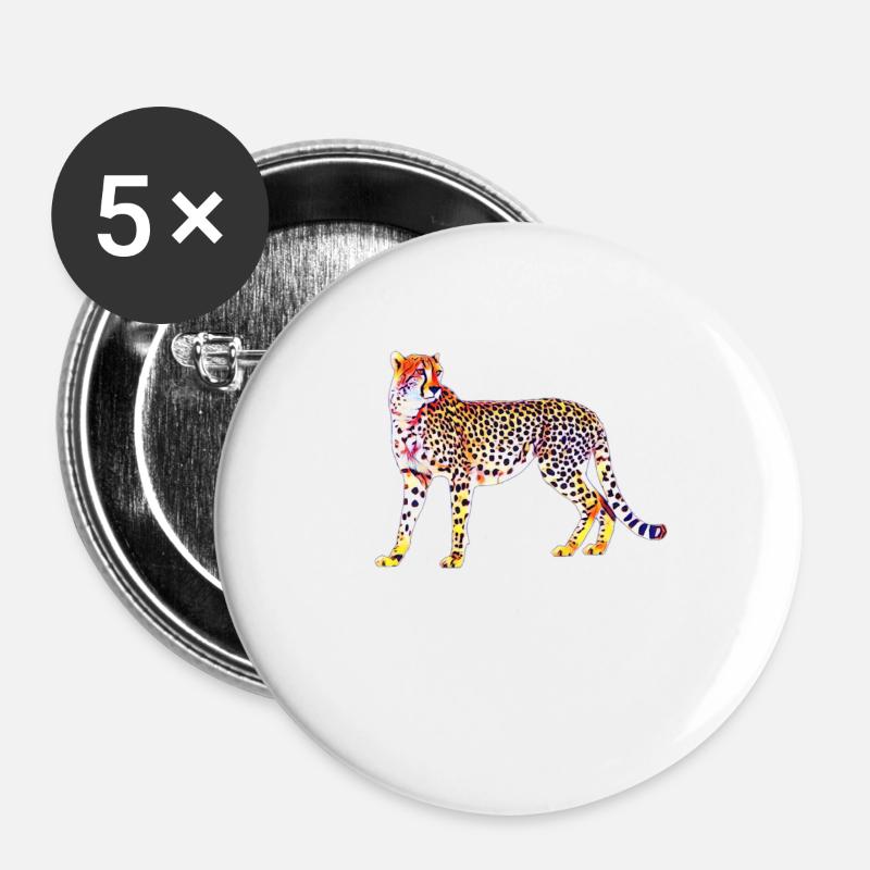 cheetah - Buttons large 2.2''/56 mm (5-pack) - white