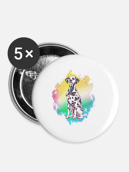 Dalmatiner - Buttons groß 56 mm (5er Pack) - Weiß