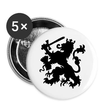 Leeuw, Löwe, Lowe - Buttons groß 56 mm (5er Pack) - Weiß - Vorne