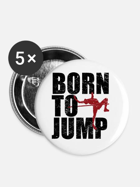 Hochsprung Hochspringer Geschenk Leichtathletik - Buttons groß 56 mm (5er Pack) - Weiß