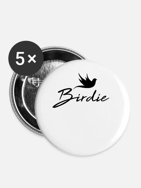 Birdie black - Buttons groß 56 mm (5er Pack) - Weiß