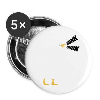 Honk Honk Gans - Buttons groß 56 mm (5er Pack) - Weiß - Vorne