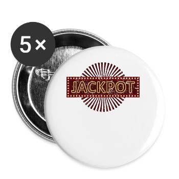 Cadeau de joueur de jeu de machine à sous Jackpot - Lot de 5 grands badges (56 mm) - blanc - Devant