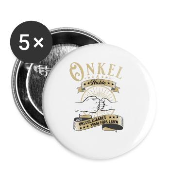 Onkel und Nichte Patenonkel Patenkind Geschenk - Buttons groß 56 mm (5er Pack) - Weiß - Vorne