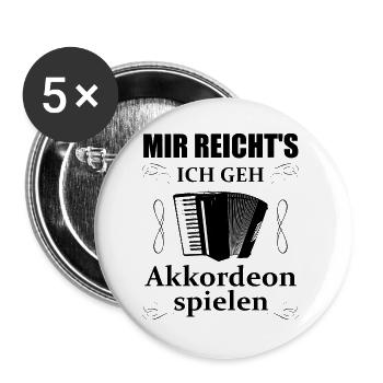 Akkordeon Akkordeonspieler Spruch Geschenk - Buttons groß 56 mm (5er Pack) - Weiß - Vorne