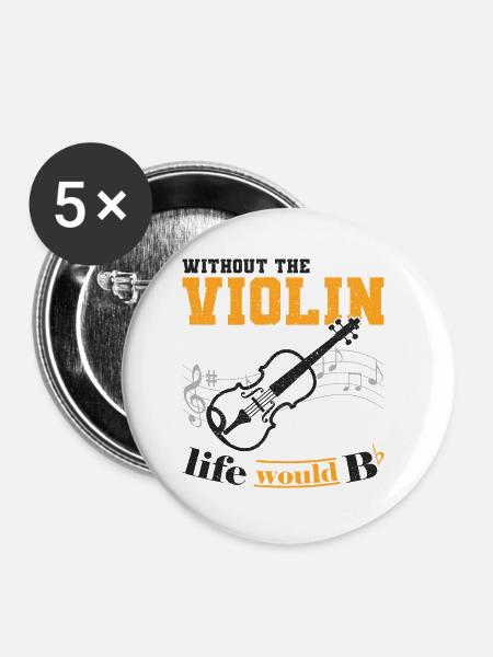 Violine - Buttons groß 56 mm (5er Pack) - Weiß