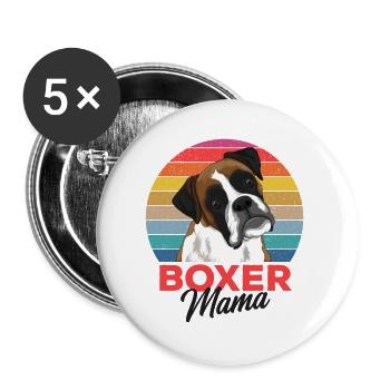 Boxer dog - Buttons large 2.2''/56 mm (5-pack) - white - Front