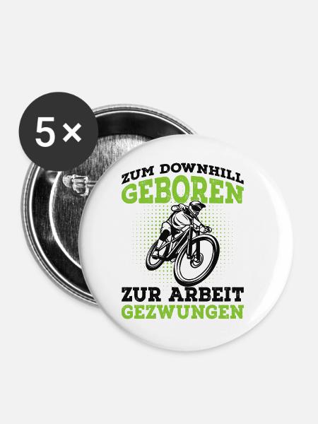 Downhill - Buttons groß 56 mm (5er Pack) - Weiß