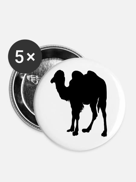 Kamel, Kamel - Buttons groß 56 mm (5er Pack) - Weiß