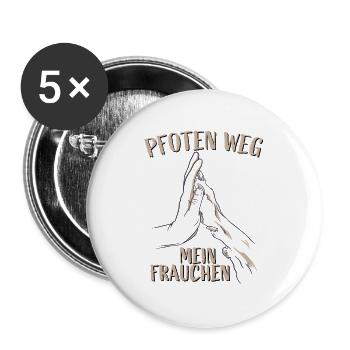 Pfoten Weg Mein Frauchen Hund Appenzeller Pfote - Buttons groß 56 mm (5er Pack) - Weiß - Vorne