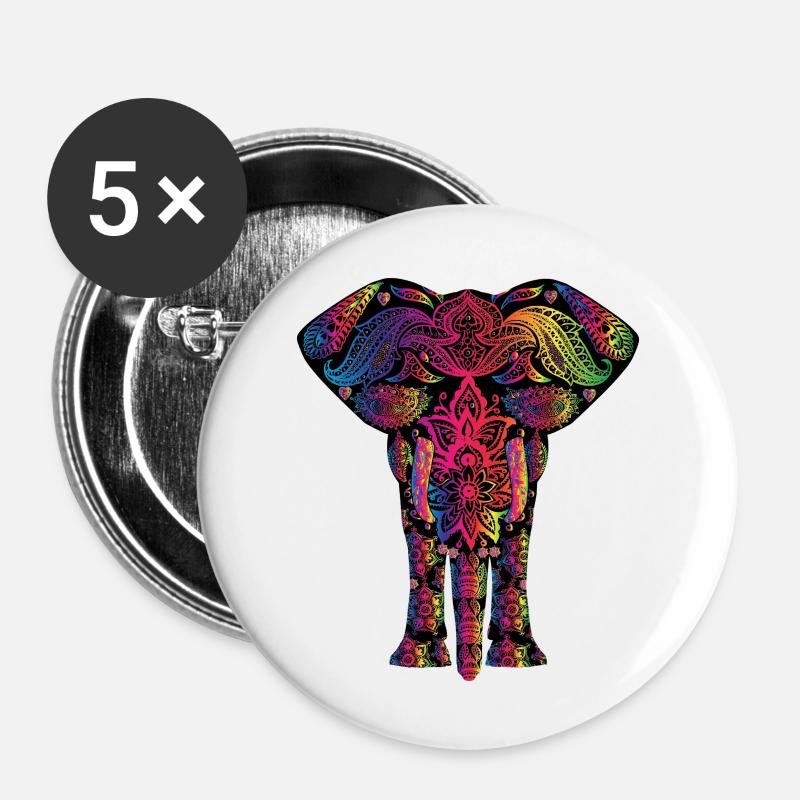 elephant - Buttons large 2.2''/56 mm (5-pack) - white